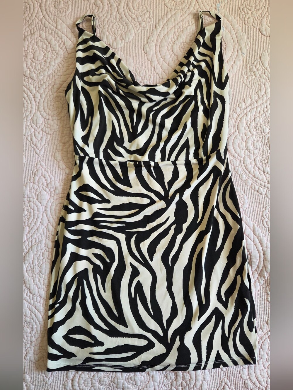 NWT Bebe Cowl Neck Mini Dress - Size Large